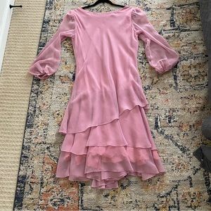 Vintage It’s a Rich Miss Sheer Long Sleeve Pink Dress